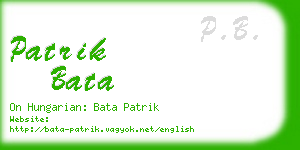 patrik bata business card